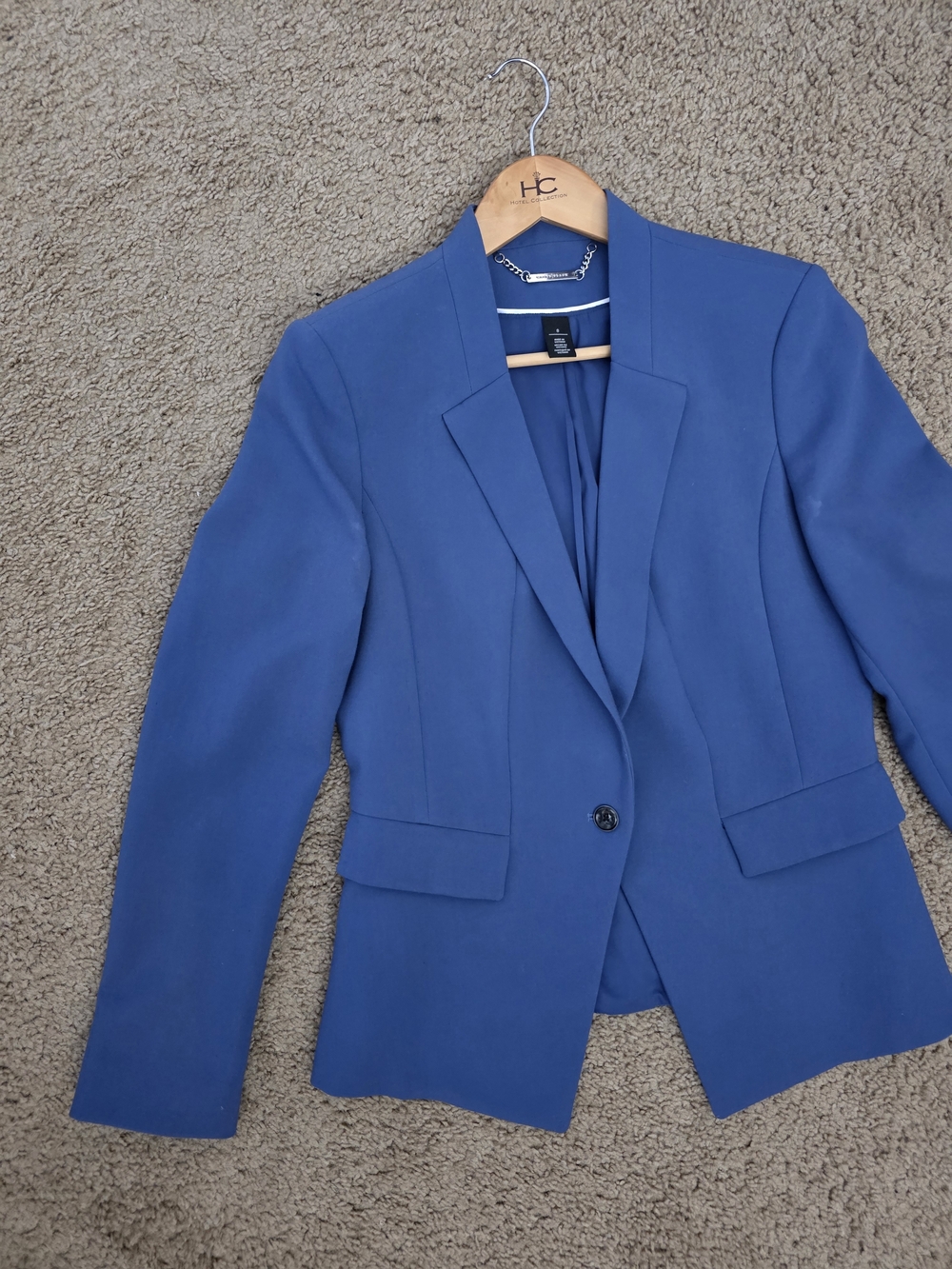 White House Black Market Blue Single-Button Blazer In SZ 8